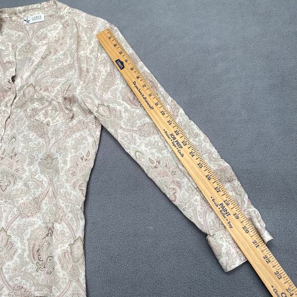 Carve Designs Organic Cotton Lightweight Sheer Long Sleeve Top M Paisley Boho - Picture 13 of 15